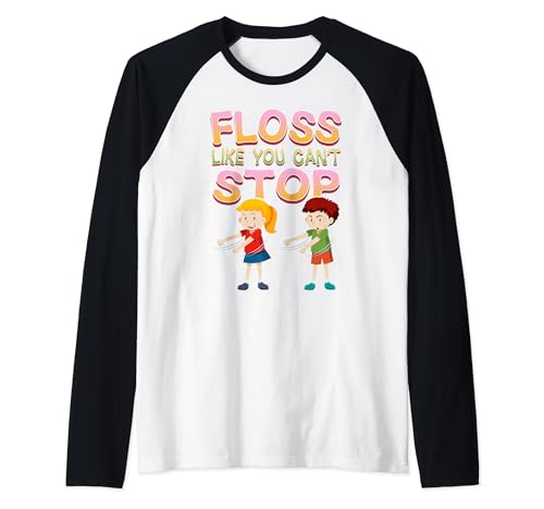 Floss Like You Can't Stop Funny Dance Dance Kids Fun Cool Maglia con Maniche Raglan