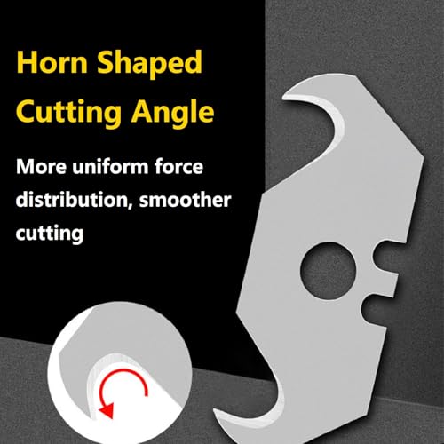 Hakenklingen, Trapezförmige Hakenklinge, Hakenklingen für Teppichmesser, 20PCS Hook Hakenklingen Cuttermesser Klingen Klingen mit Lochung für Vinyl Teppich Linoleum Tapeten und Mehr