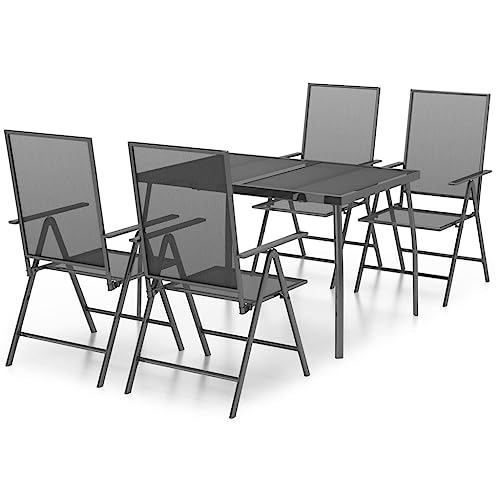 Salon de jardin gain de place avec chaises pliantes anti-rouille