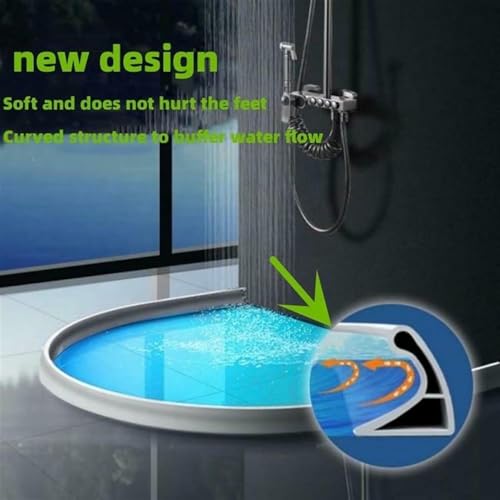 Barrera de ducha plegable de 1.7 pulgadas de alto para retención de agua en baño 5