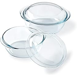 Olla Pyrex Pyrex® Colección 4 en 1| Olla de vidrio borosilicato | Juego de 2 | Cocinar al vapor, cocina rápida y sabrosa, compatible con microondas y lavavajillas (juego de 2 cazuelas de 1,6 l y 2,3 L)
