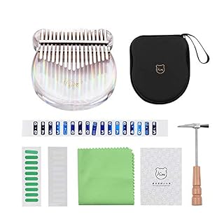 JUNCH Kalimba Kit de kalimba 17 touches en bois transparent coloré Instrument de musique Mbira Cadeau pour enfants (Kimi… - Les Beatles, Paul McCartney, John Lennon, RIngo Starr, George Harrison