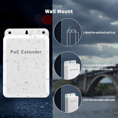 Image of Outdoor Gigabit PoE Extender 1 in 4 Out, NICGIGA 5 Port 802.3af /at /bt PoE Waterproof Repeater, Vlan, Extend 100 Meters(328 ft), Power Over Ethernet PoE Splitter.