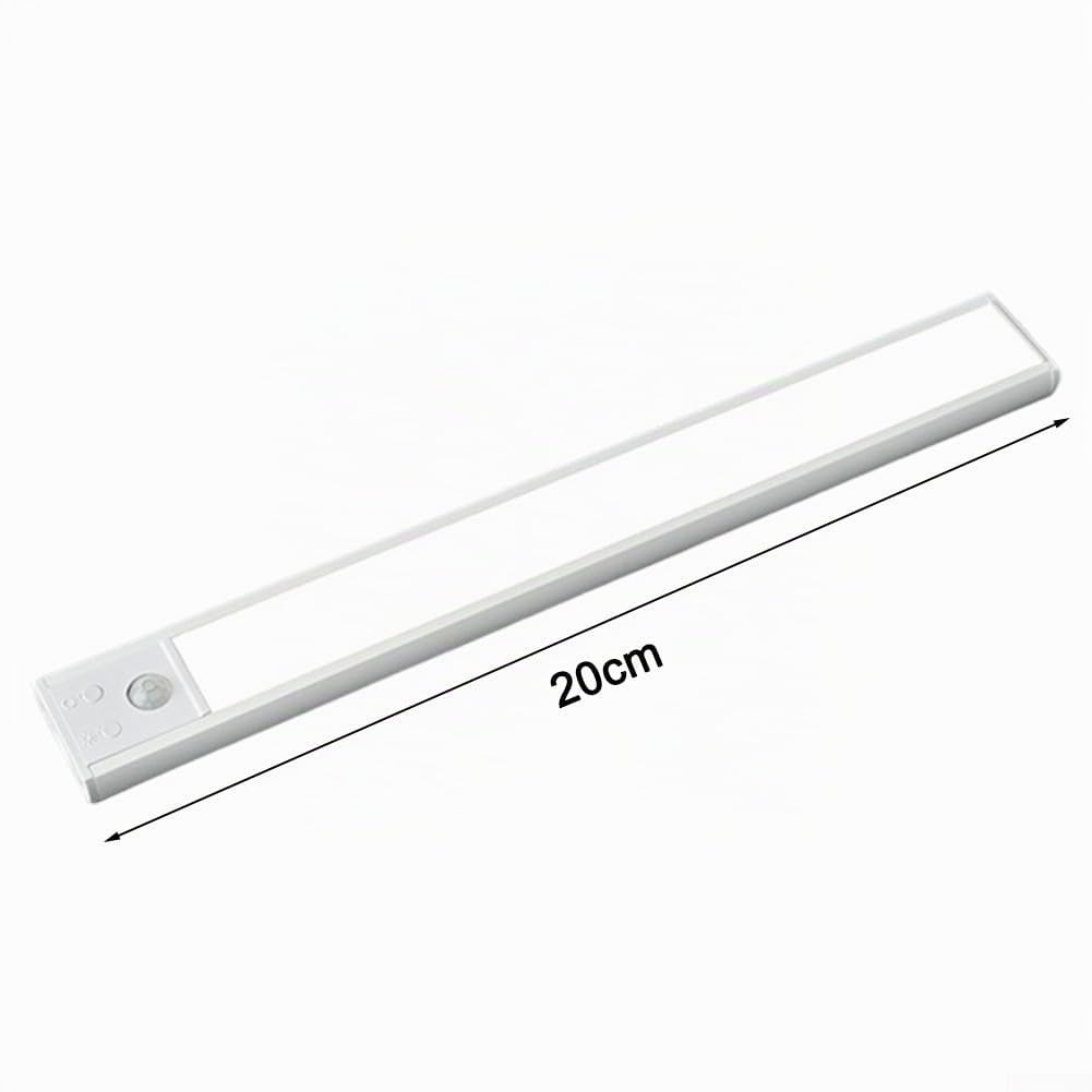 Confezione da 4 luci LED ricaricabili con sensore di movimento, stick magnetico a LED ultra sottile, dimmerabile senza fili, luci da cucina per scale, armadio, stanza (bianco)