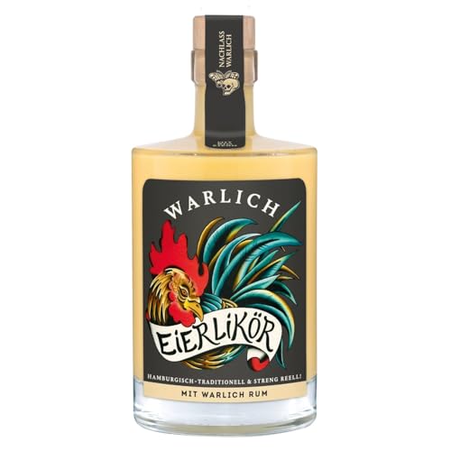 WARLICH EIERLIKÖR – Cremiger Likör mit Bio-Eiern aus Hamburg mit WARLICH RUM, laktosefrei & glutenfrei (1x 0,5L / 17% vol)