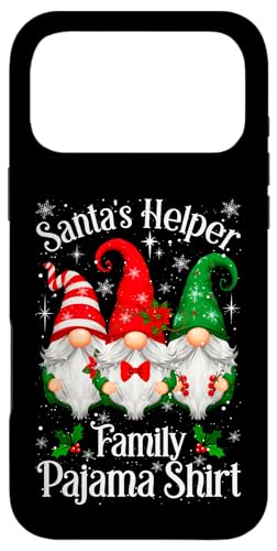 Carcasa para iPhone 17 Pro MAX Pijama Familiar de ayudante de Papá Noel: Pijama de gnomos