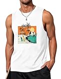 Beach Tank Tops for Men Summer Vacation Sunset Hawaii Mens Tank Tops Stretch Muscle Graphic Palm Tree Tropical Sleeveless Shirt Men L