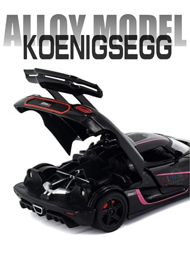Image of Alokik Enterprise 1:32 Koenigsegg Jesko One1 Die-Cast Metal Pull Back Car with 2 Openable Doors with Sounds and Lights Toy Decoration Car Best Gift Toys for Kids【Orange】