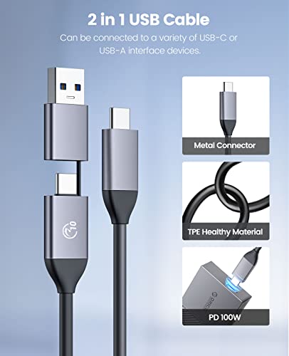 Image of ORICO NVMe Enclosure Aluminum USB C to M.2 SSD Enclosure Reader, 40G to NVMe M-Key External M2 Adapter Support UASP Trim Smart (Fits NVMe SSDs 2230 /2242 /2260 /2280)-M206-Gray