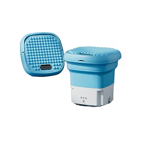 折りたたみ洗濯機 小型バケツ型洗濯機 折りたためるつけ置き洗いバケツ ポータブル洗濯機と乾燥機コンボ 全半自動洗濯 脱水 便利収納 省エネ 節水 低電力 下着や小物用、キャンプ&旅行の洗濯、アパート、寮