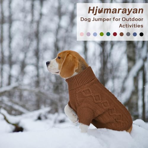 Hjumarayan Hundepullover Kleine Hunde - Schlicht & Elegant Hunde Pullover, Warm Hundepullover mit Geschirrloch, Schöner Hundepulli mit Beinen Hund Pullis für Chihuahua (Kaffee XS)
