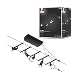 Paulmann 94446 CorDuo Seilsytem Set Salt DC max. 5x10 Watt erweiterbar Schwarz matt Drahtseil Kunststoff GU5,3 Drahtseilsystem ohne Leuchtmittel