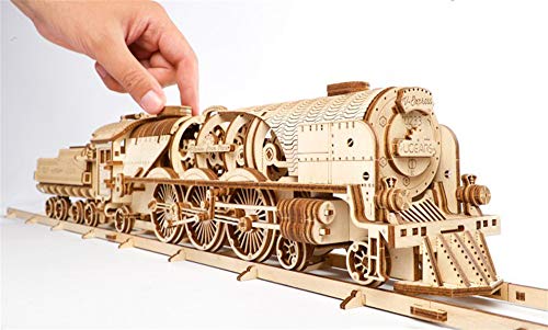 Ugears 70058 3D Express Steam Locomotive Wooden Puzzle Model Building Set Thinking Game Diy Puzzle Learning Toy Environmentally Friendly Hol Model Kit Wooden #TOP4