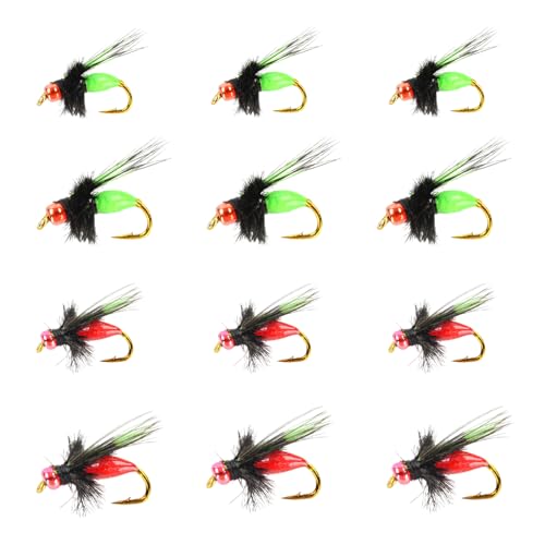 12 PCS Fly Fishing Lures - Lifelike Bait for Bass, Panfish, Trout, Salmon - Small Trout Flies