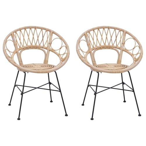 Nqyjm - Silla de cocina, silla de comedor, juego de 2 naturales, 49 x 51 x 81 cm, para comedor, dormitorio, oficina