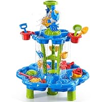 JUKUDAHU Kinder-Blumen-Wassertisch für Kinder 3-8 Jahre – Sensorisches Aktivitätsspielset, Sommer-Spielzeug, Outdoor-Sand- und Wassertisch, Sensorische Spielzeuge für Jungen und Mädchen 3-8 Jahre
