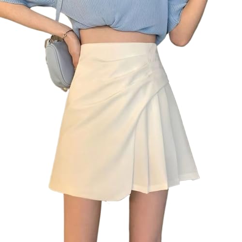 Jupe courte irrégulière à fermeture éclair - Look plissé et asymétrique unique