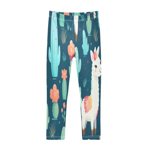Bolaz Toddler Girls Leggings Printed Yoga Pants Leggings Alpaca Cactus Flower for Kids