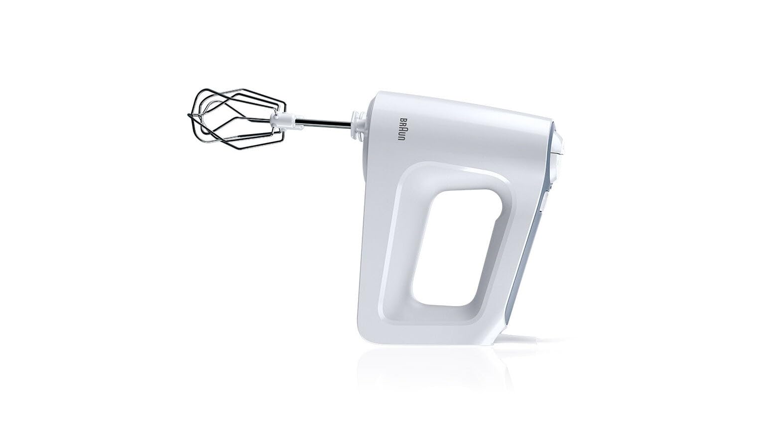 Braun MultiMix 3 HM3137WJ, Mixer Elettrico Silenzioso con Tecnologia SmartMix, Velocità Regolabile, Easy-Click, 2 Fruste e 2 Impastatori Lavabili in Lavastoviglie, 500W, Bianco