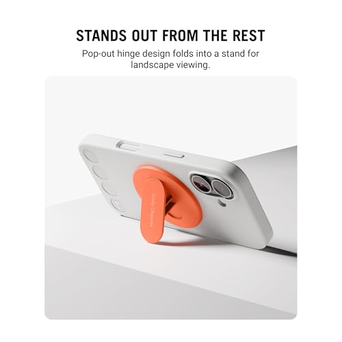 Image of DailyObjects Case Holder Phone Grip Compatible with iPhone & MagSafe Phones /Cases - Anti-Drop Grip, One-Handed Use, Phone Stand - Orange