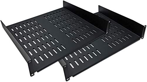 Electriduct 2U Universal 19 Vented Server Rack Mount Shelf - 16 Deep - Pack of 2 Shelves