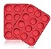 Grande Molde de Silicona para 12 Magdalenas, Juego de 2 Bandejas para Hornear Muffin con Recubrimiento Antiadherente para Muffins, Cupcake, Brownie, Pudín 33 x 25x 3 cm (Rojo)