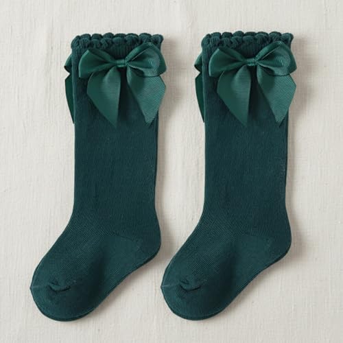 Image of SYGA Baby Long Socks Cotton, Over The Knee, No Tightness, High-Top, Bow Pattern