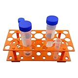 試験管立て 試験管ホルダー 遠沈管ラック チューブラック 試験管台 プラスチック オレンジ NYANDELMO ND-0001-R04