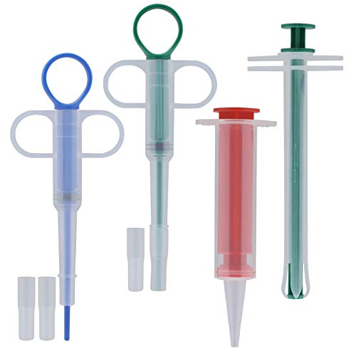 LUTER 4 Jeringas para Mascotas, Dispensador De Pastillas para Mascotas, Alimentador De Tabletas para...