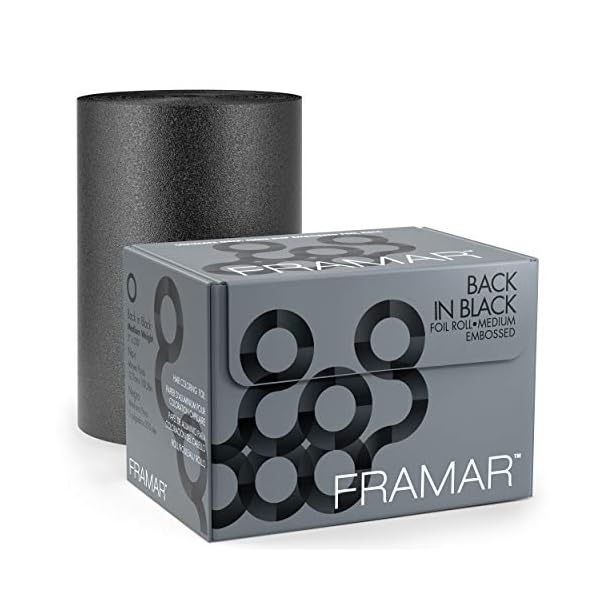 Framar Back in schwarz geprägte Aluminiumfolie, Folie, Papier für Haarfarbe, Haarfarbe, Medium, 320 m