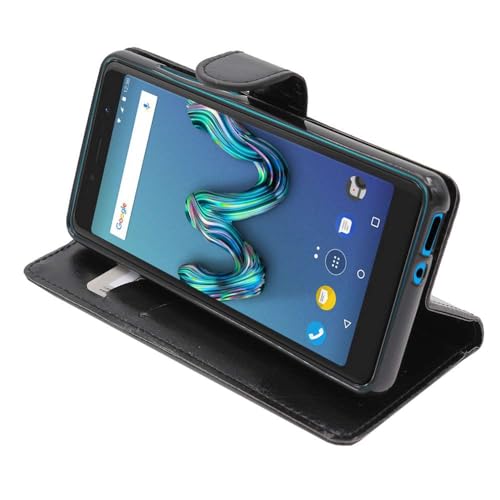 ebestStar - Coque Compatible avec Wiko Tommy 3 Etui PU Cuir Housse Portefeuille Porte-Cartes Support Stand, Noir [Appareil: 149 x 71.8 x 9.3mm, 5.0'']