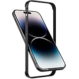 Arktis Hülle kompatibel mit iPhone 14 Pro, AirZero Alu Bumper Rahmen - Schwarz kabelloses Laden möglich Aluminium ultradünn federleicht