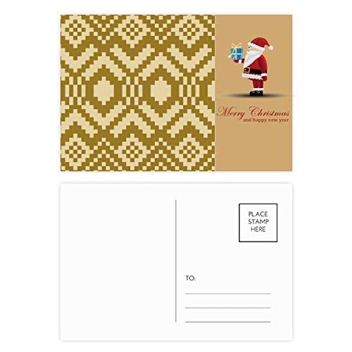 Cartes postales carrées Père Noël hexagonal pour vos vœux au coin du feu