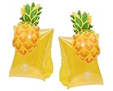 Swim Arm Floats Penta Angel 2Pcs PVC Cute Cartoon Inflatable Arm Band Flotation Sleeves Tubes Blow Up Water Rings for Little Girls Boys Summer Outdoor Swimming Pool Beach Party… (Yellow Pineapple)