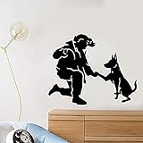 Art Design Wandaufkleber dekorative Tapete 58 cm * 46,5 cm Hund Polizei Polizei Wohnzimmer PVC Papier niedlichen lustigen Aufkleber