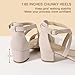 Hehainom Girls Dress Shoes Sandals High Heels Ankle Strap Toddler Little Big Kid Flower Girl Wedding Party Dress Sandals(Nude Nubuck 4 M US Big Kid)