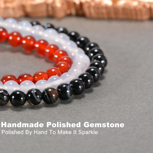 Pulseras de ágata natural elásticas hechas a mano, set de 3 miniatura 5