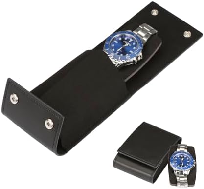 Leather Watch Case - Travel-Friendly Single Watch Pouch with Suede Lining, Protective Storage for Men & Women | Christmas Gift for Business Travel & Office Use