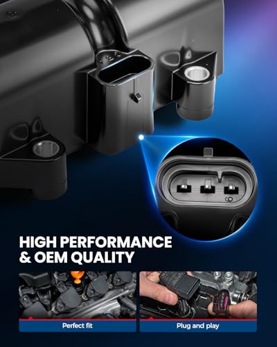 Image of KAX 1 Ignition Coil & 4 Spark Plugs Set Fit for Aveo Aveo5 Forenza Reno | Chevrolet Aveo 2004-2008, Aveo5 2007-2008, Suzuki Forenza 2004-2008, Reno 2005-2008, UF503