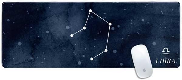 Skinit Small Gaming Mouse Pad - Gemini Constellation Design with Stitched Edges, Waterproof, Non-Slip Rubber Base, Desk Mat for Keyboard & Mouse, 12.6" x 11" inches