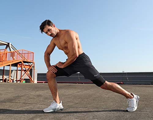 Image of Pudolla Men's 2 in 1 Running Shorts 5 inch Quick Dry Gym Athletic Workout Shorts for Men with Phone Pockets