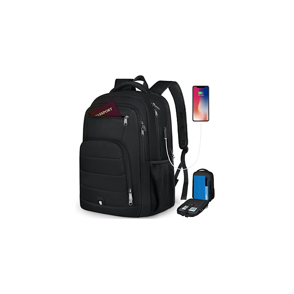 RAINSMORE-Laptop-Backpack-17-Inch-Large-Travel-Backpack-for-Men-Women-Waterproof-Computer-Backpack-Work-Business-College-Backpack-Bookbag-TSA-Friendly-Carry-on-Backpack-with-USB-Port-Black