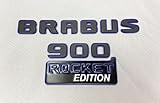 Brabus 900 Rocket Edition Blue Emblem Badge Metallic Glossy Rocket Style 2 Component for Mercedes Benz G S C E GTR GT Class Rear Trunk