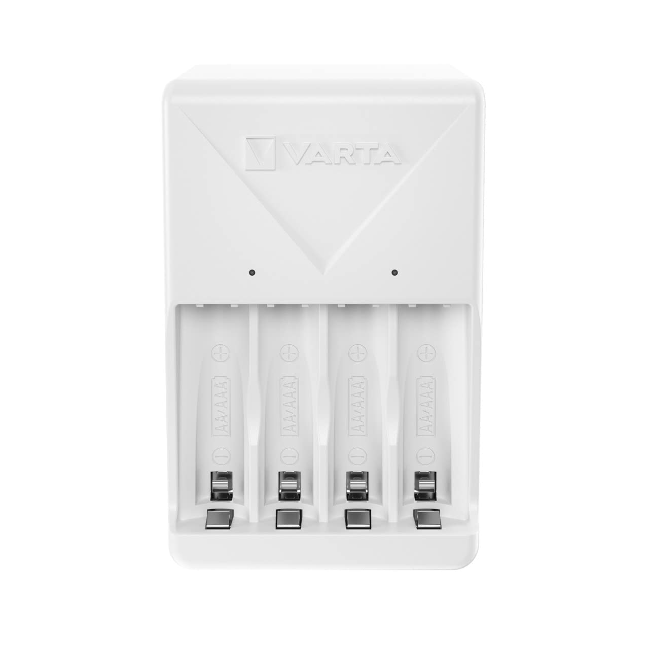 VARTA Caricabatterie, incl. 4X AA 2100mAh, caricatore per batterie ricaricabili, carica 2 o 4 AA/AAA contemporaneamente, Plug Charger