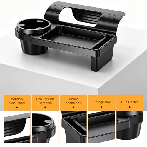 Organizador para ventana de carro con portavasos y bandeja miniatura 3