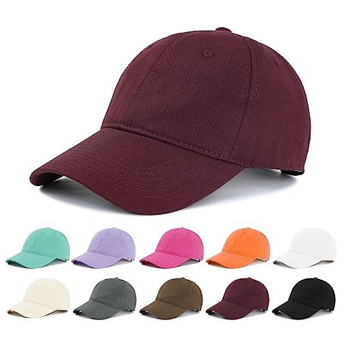 Image of American Trends Baseball Cap for Women Men Adjustable Cotton Dad Hat, Classic Plain Ponytail Hat for Workout & Everyday Wear