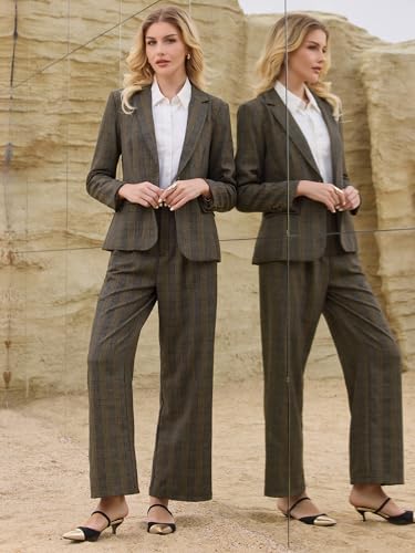 Women's Houndstooth Plaid Blazer for Women Work Business 2025 Suit Jacket3