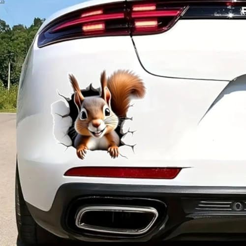 2-Pack 5.12'x4.92' Cheerful Cartoon Squirrel Car...