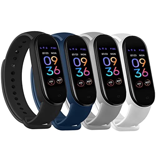 Wanme 4 PACK Bands Replacement for Amazfit Band 5 Replacement Strap, Compatible with Amazfit Band...