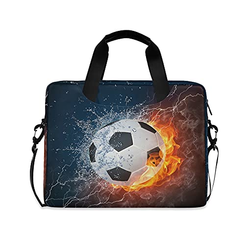 Football Boys - Maletín para laptop de 14 pulgadas, diseño de fútbol 3D, color azul, para 10 tabletas, para escuela secundaria, hombres, 15.6 pulgadas, Black, Large